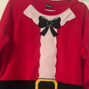 Joe Boxer Red Santa Top with Black Bow